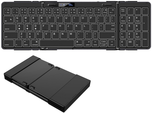 Bluetooth Wireless Folding Full-size Keyboard with Backlit