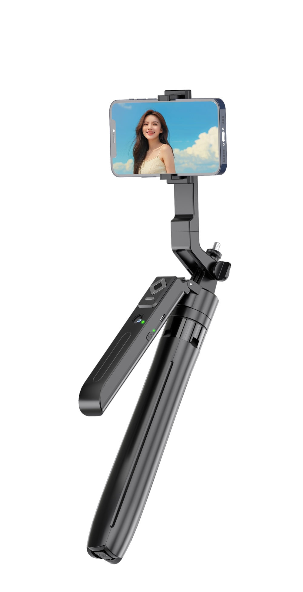 AS-Q18 Extendable Auto Face Tracking Tripod 360° Rotation with Light, No App