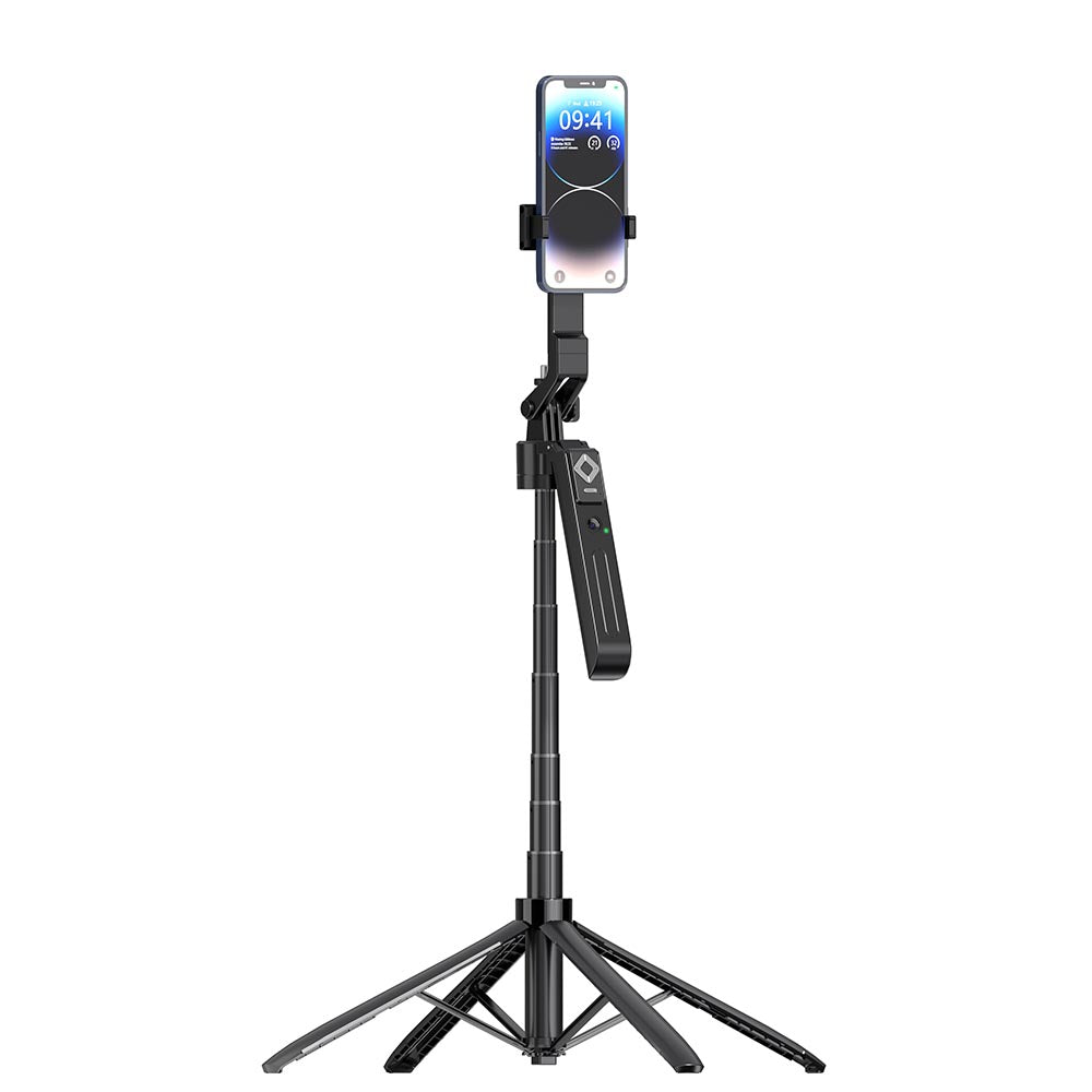 AS-Q18 Extendable Auto Face Tracking Tripod 360° Rotation with Light, No App