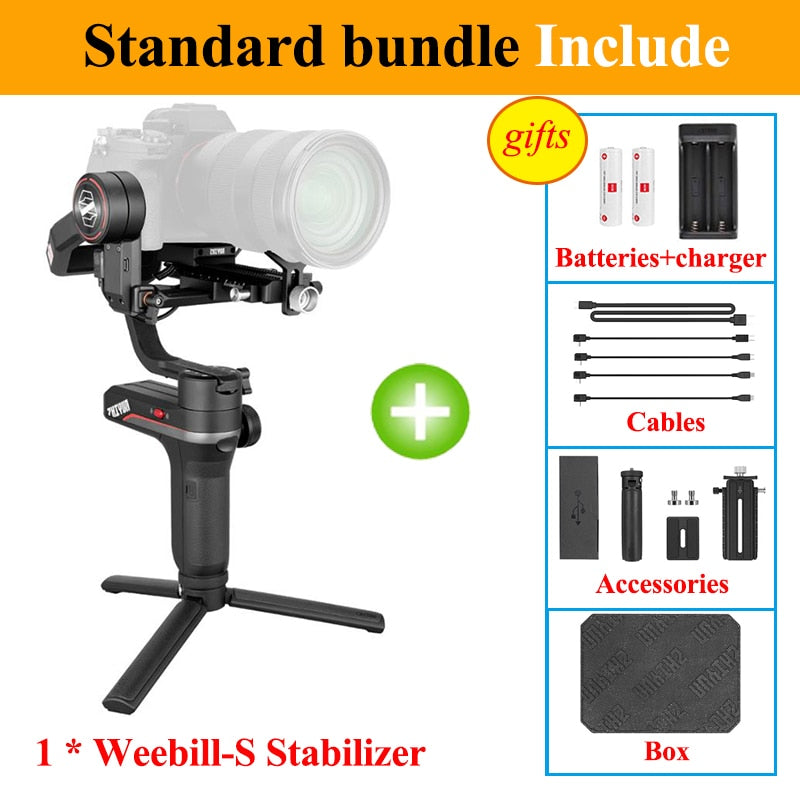 Zhiyun WEEBILL S 3-Axis Gimbal Stabilizer for Mirrorless and DSLR Camera Sony A7 III A6000 Nikon Panasonic GH5 Canon WEEBILL LAB