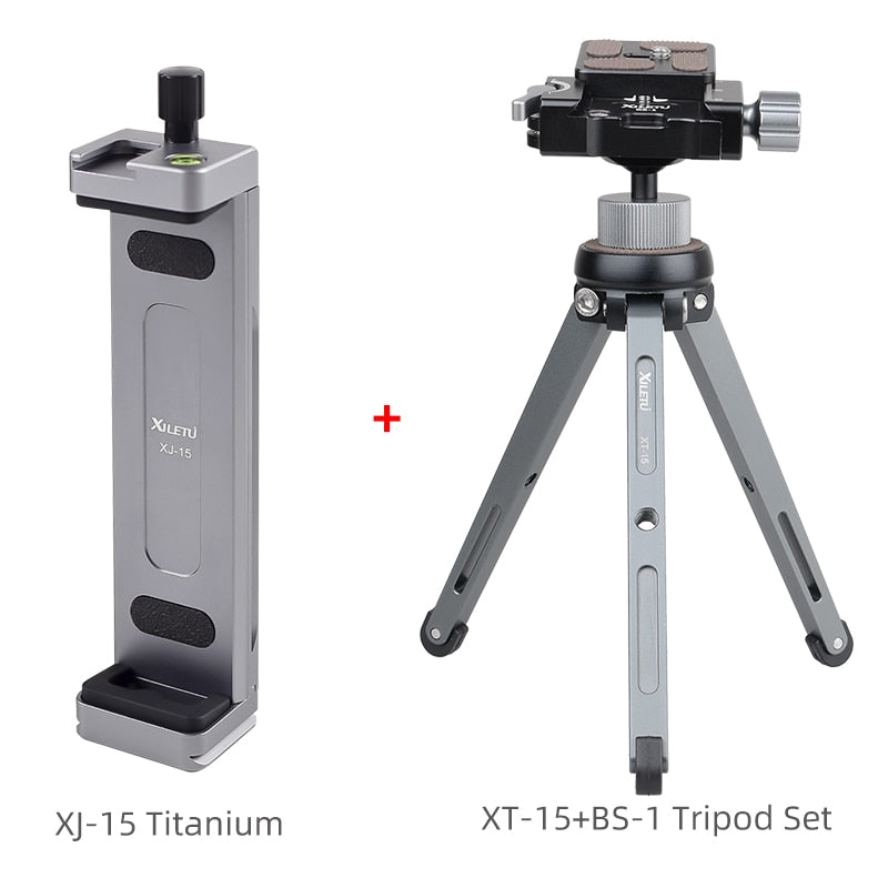 XJ-15 Universal Aluminum Alloy Tablet Phone Stand Holder Clip Tripod Adjustable Bracket For Mobile Phones Ipro Tablets 12.9in