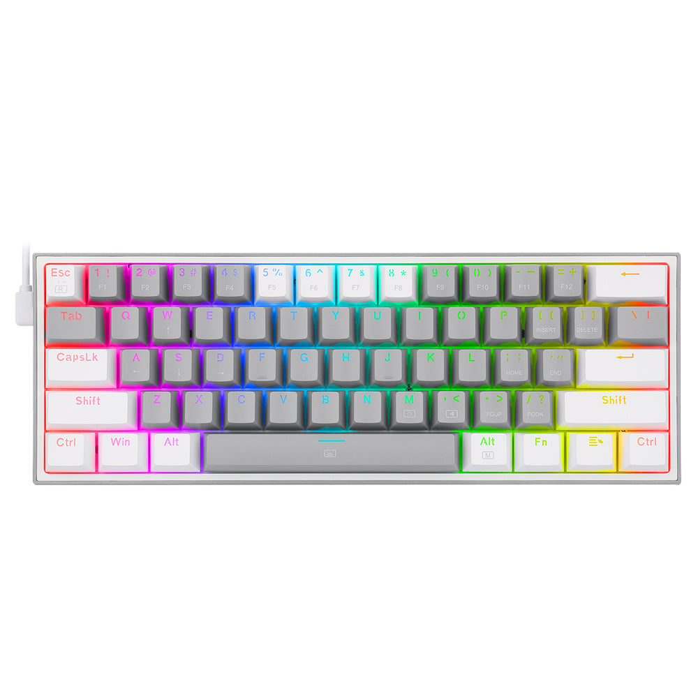 K617 RGB USB Mini Mechanical Gaming Keyboard Red Switch 61 Keys Wired detachable cable; portable for travel