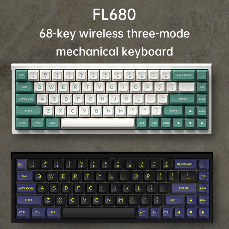 FL680 Three-Mode Mechanical Keyboard 68 Keys RGB Hot-Swappable 2.4G Wireless Bluetooth Wired Win/Mac/iPad