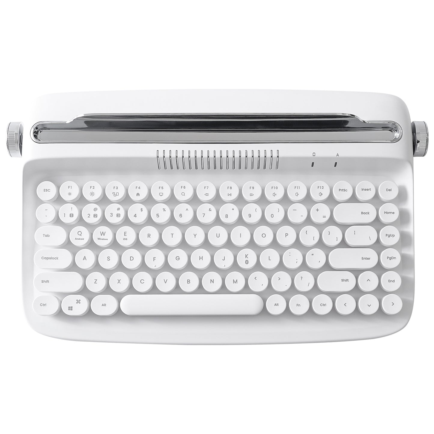 YUNZII ACTTO B303 Wireless Keyboard, Retro Bluetooth Aesthetic Typewriter Style Keyboard with Integrated Stand for Multi-Device