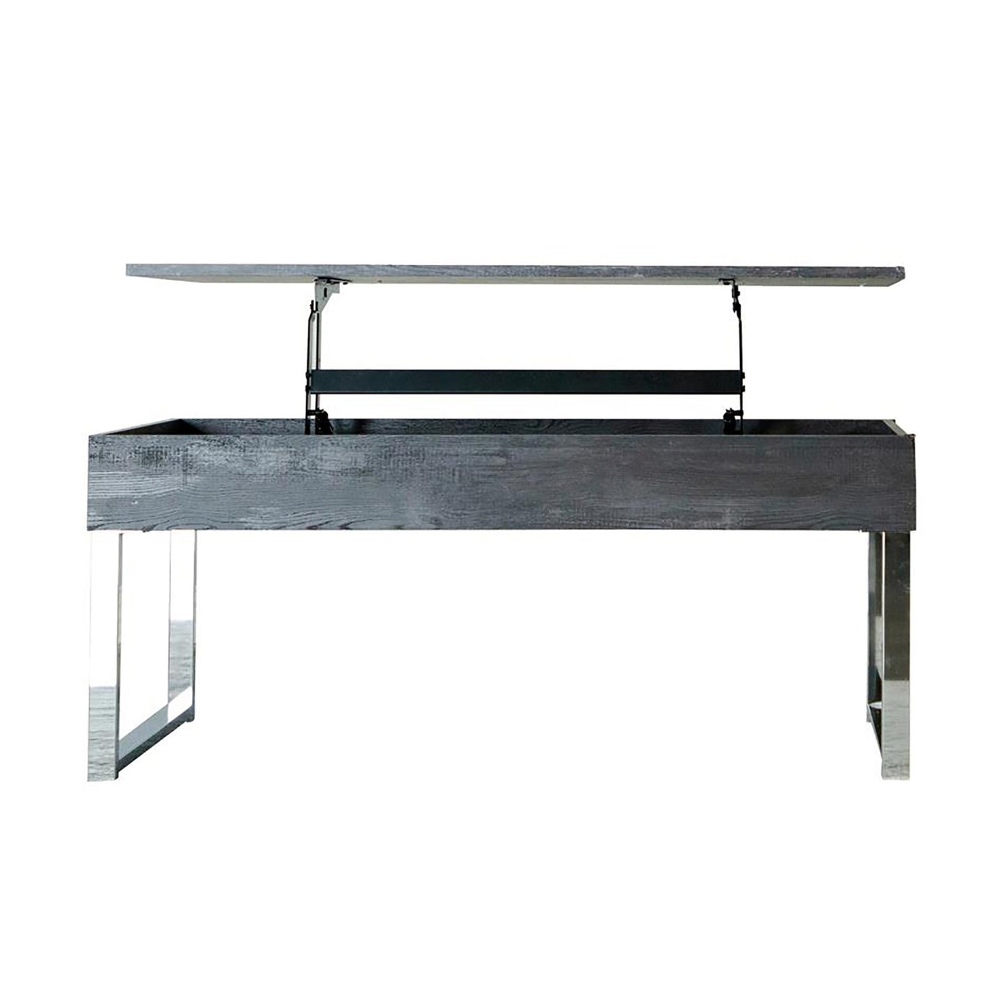 Dark Charcoal and Chrome Lift Top Coffee Table