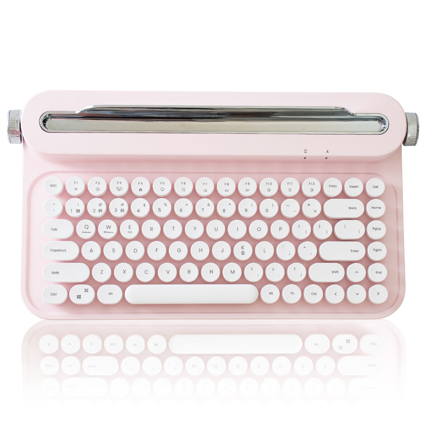 YUNZII ACTTO B305 Wireless Typewriter Keyboard, Retro Bluetooth Aesthetic Keyboard with Integrated Stand for Multi-Device