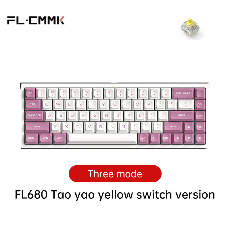 FL680 Three-Mode Mechanical Keyboard 68 Keys RGB Hot-Swappable 2.4G Wireless Bluetooth Wired Win/Mac/iPad