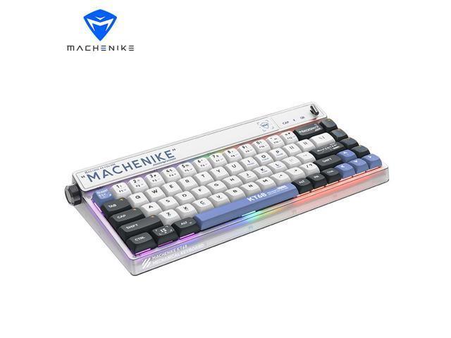 MACHENIKE KT68 Bluetooth Keyboard 68 Key Tri-mode Customized Retro 2.4G Wireless 3 Models Hot Swap RGB Gaming Mechanical Keyboard - Red Switch Zero Sense Future White