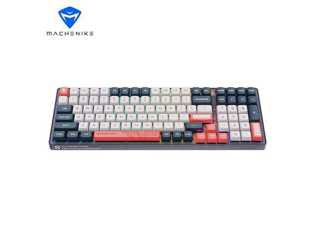 MACHENIKE K600 V2 Wireless Mechanical Keyboard; Sunset Afterglow Wired; Tri-mode Hot Swappable Kailh BOX Switch RGB; 100 Key Upgrade - White Switch