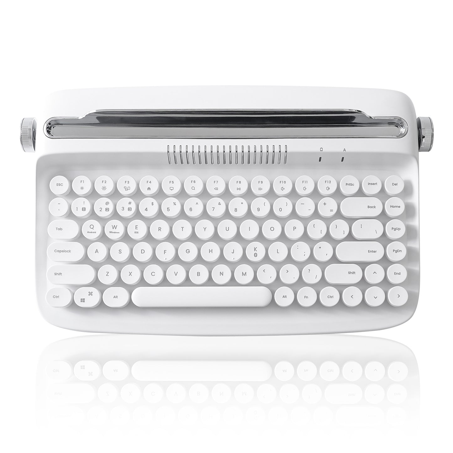 YUNZII ACTTO B303 Wireless Keyboard, Retro Bluetooth Aesthetic Typewriter Style Keyboard with Integrated Stand for Multi-Device