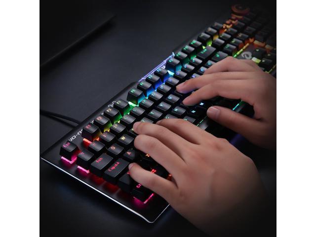 Dareu EK925 II Mechanical Gaming Keyboard RGB LED Rainbow Backlit Wired Keyboard with Yellow Switches for Windows Gaming PC (104 Keys;  Black)