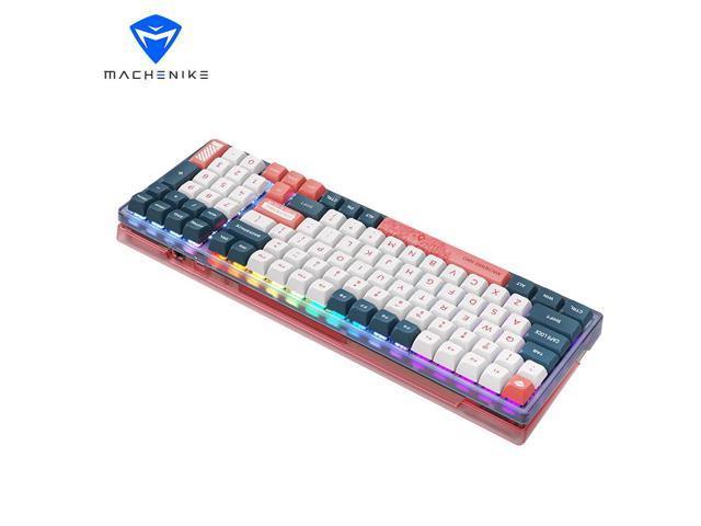 MACHENIKE K600 V2 Wireless Mechanical Keyboard; Sunset Afterglow Wired; Tri-mode Hot Swappable Kailh BOX Switch RGB; 100 Key Upgrade - White Switch