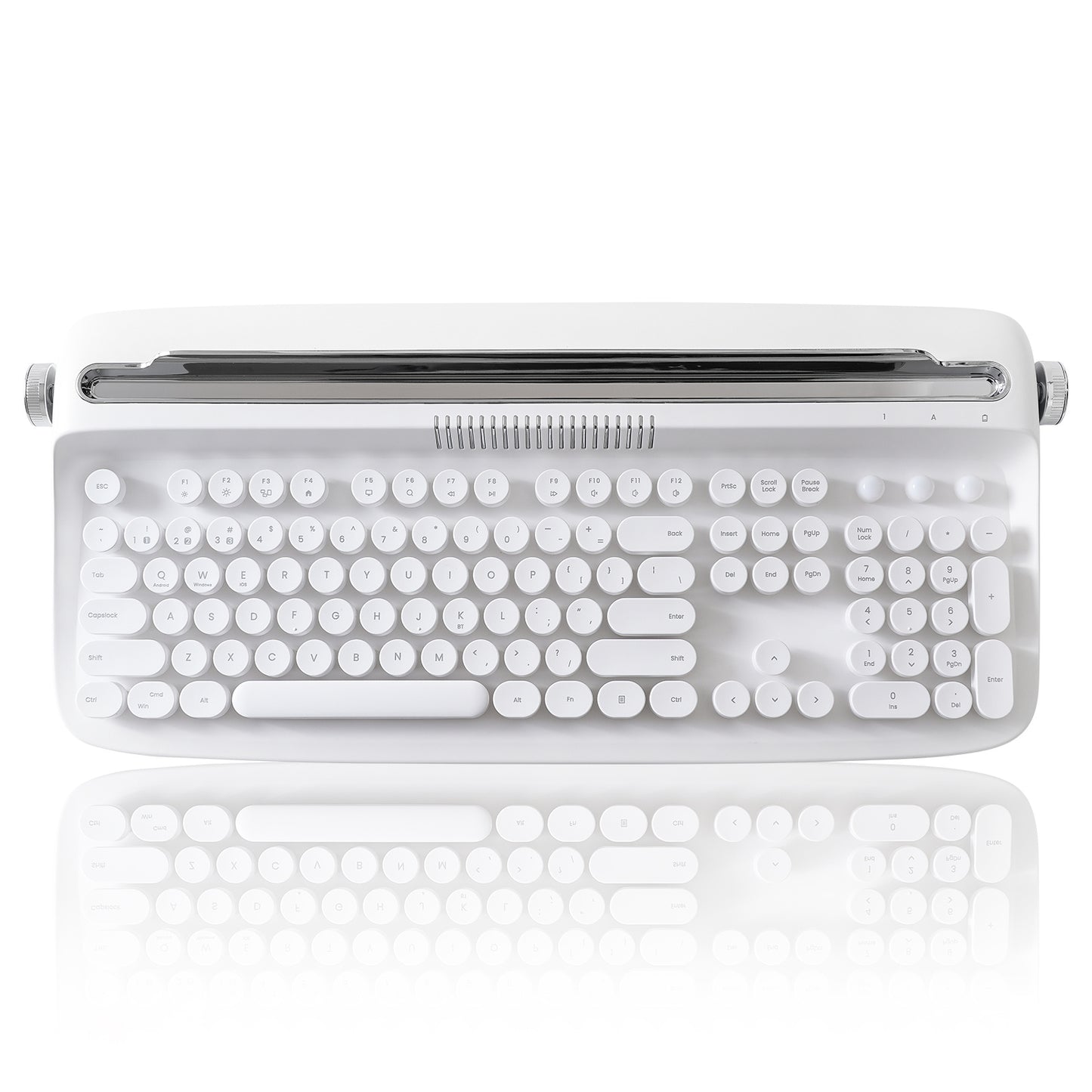 YUNZII ACTTO B503 Wireless Typewriter Keyboard, Retro Bluetooth Aesthetic Keyboard with Integrated Stand for Multi-Device