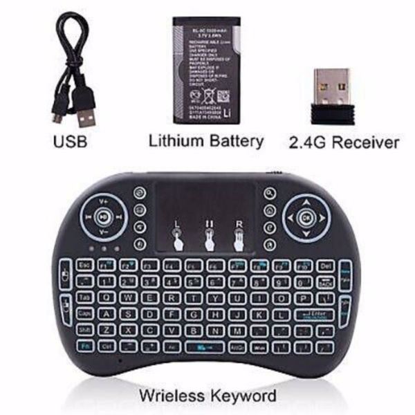 {Prohibited from sale on Amazon } Mini i8 Wireless Keyboard 2.4G with Touchpad for PC BACK LIGHT Kodi Media Box