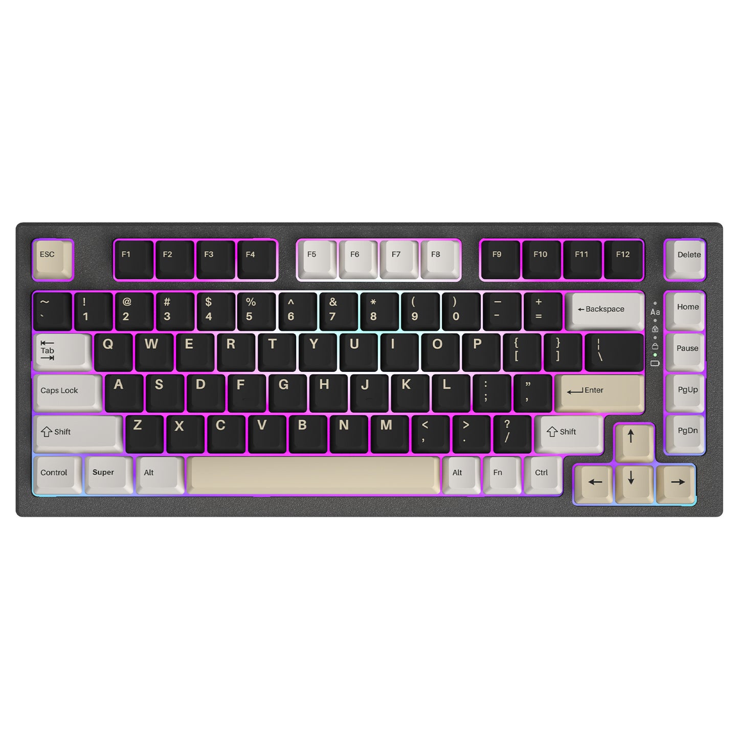 YUNZII YZ75 75% Hot Swappable Wireless Gaming Mechanical Keyboard, RGB Backlights, BT5.0/2.4G/USB-C, Dye Sub PBT Keycaps for Linux/Win/Mac