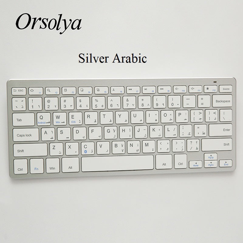 Mini Bluetooth Keyboard Ultra Thin Portable Wireless Keyboard Russian/Spanish/Arabic/Hebrew Layout for Tablet/iPad/Laptop/Phone