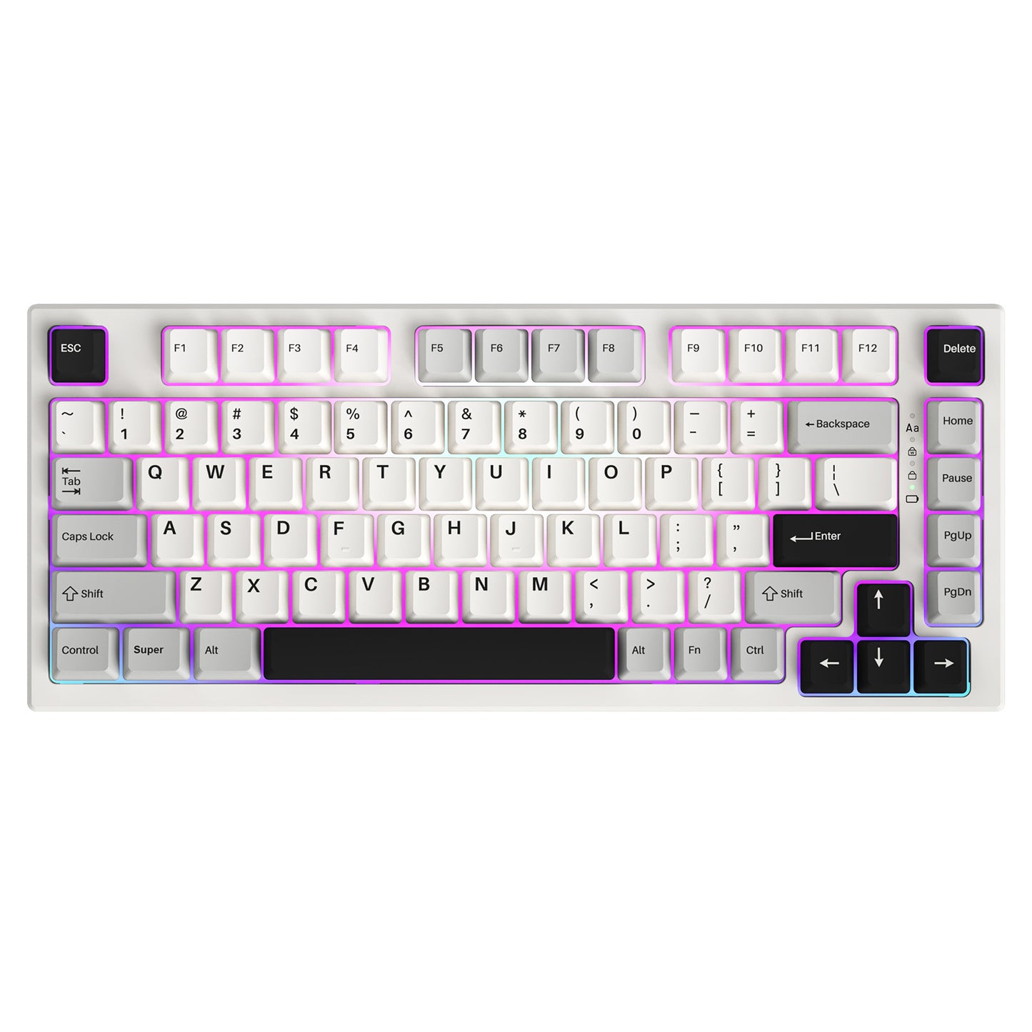 YUNZII YZ75 75% Hot Swappable Wireless Gaming Mechanical Keyboard, RGB Backlights, BT5.0/2.4G/USB-C, Dye Sub PBT Keycaps for Linux/Win/Mac