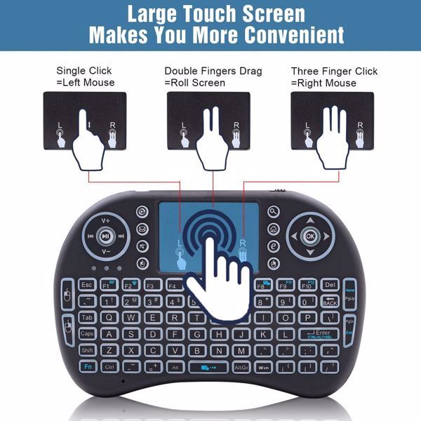 {Prohibited from sale on Amazon } Mini i8 Wireless Keyboard 2.4G with Touchpad for PC BACK LIGHT Kodi Media Box