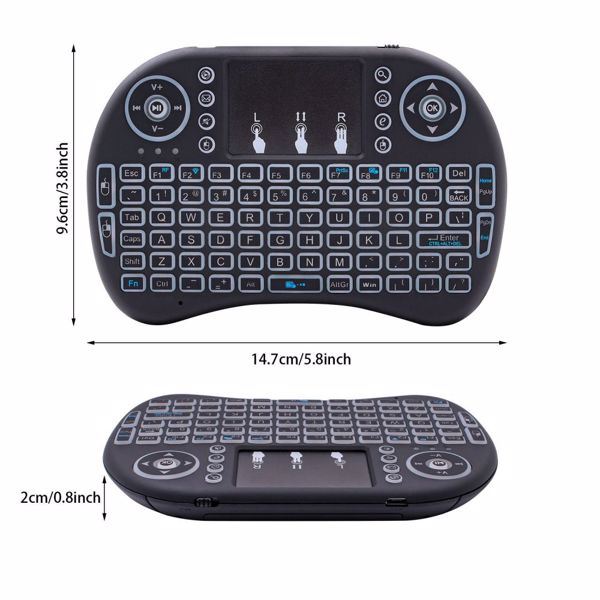 {Prohibited from sale on Amazon } Mini i8 Wireless Keyboard 2.4G with Touchpad for PC BACK LIGHT Kodi Media Box