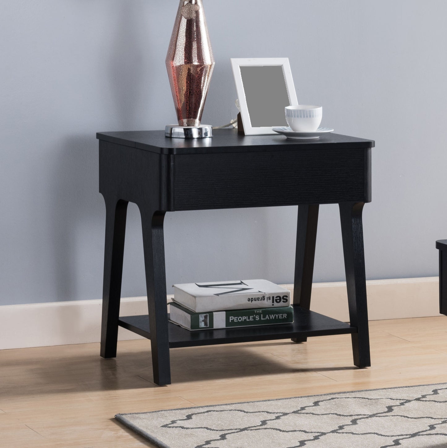 Black End Table, Lift Tabletop