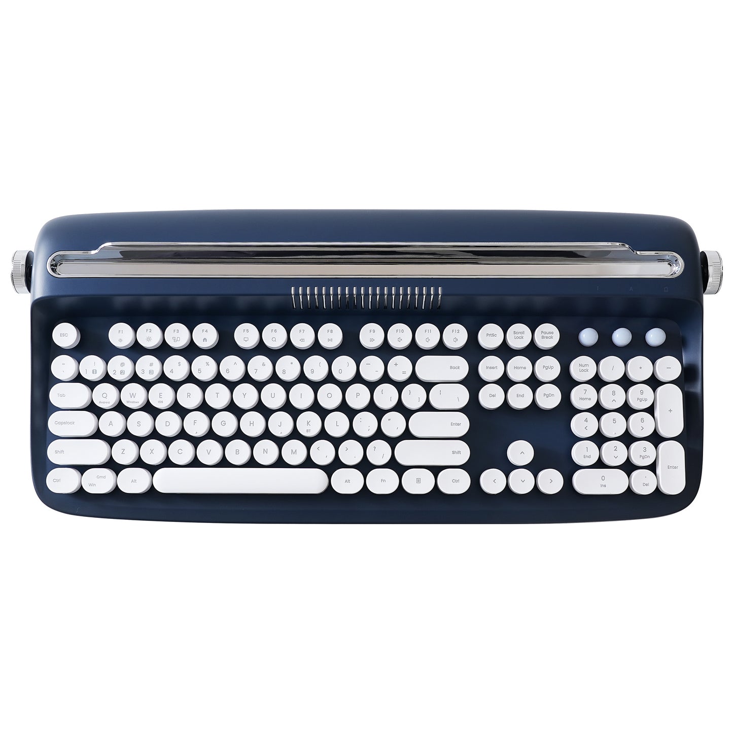 YUNZII ACTTO B503 Wireless Typewriter Keyboard, Retro Bluetooth Aesthetic Keyboard with Integrated Stand for Multi-Device