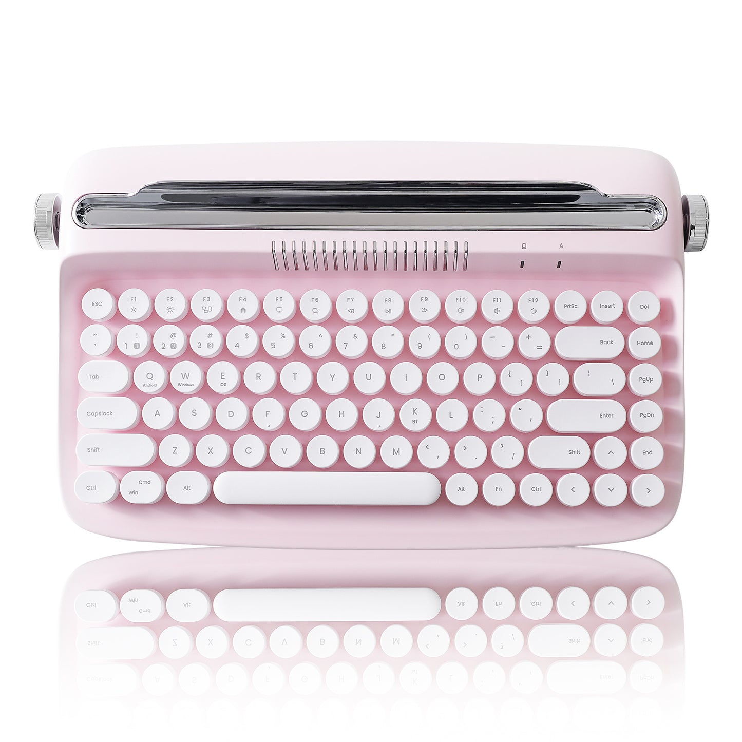 YUNZII ACTTO B303 Wireless Keyboard, Retro Bluetooth Aesthetic Typewriter Style Keyboard with Integrated Stand for Multi-Device