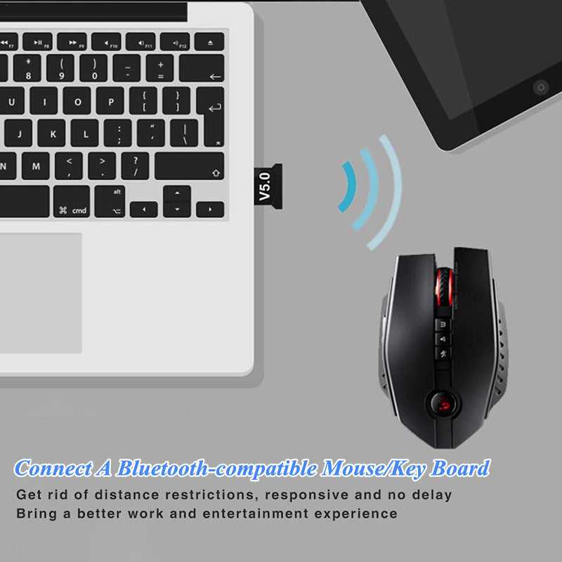 V5.0 Wireless USB Dongle Bluetooth-compatible 5.0 Adapter Aux Receiver for Laptop/Keyboard/Mouse/Speaker/Headset/Printer/Gamepad