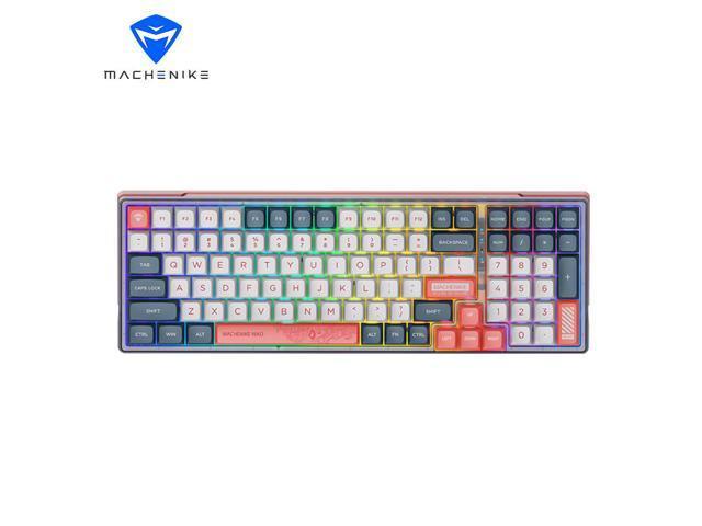 MACHENIKE K600 V2 Wireless Mechanical Keyboard; Sunset Afterglow Wired; Tri-mode Hot Swappable Kailh BOX Switch RGB; 100 Key Upgrade - White Switch