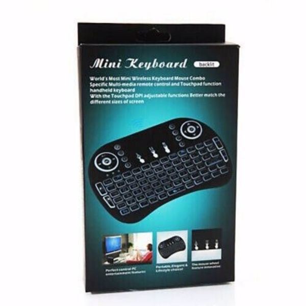 {Prohibited from sale on Amazon } Mini i8 Wireless Keyboard 2.4G with Touchpad for PC BACK LIGHT Kodi Media Box