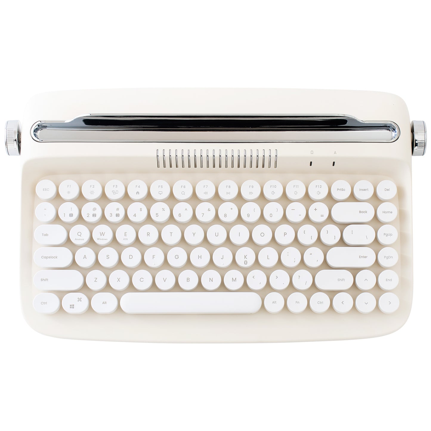 YUNZII ACTTO B303 Wireless Keyboard, Retro Bluetooth Aesthetic Typewriter Style Keyboard with Integrated Stand for Multi-Device