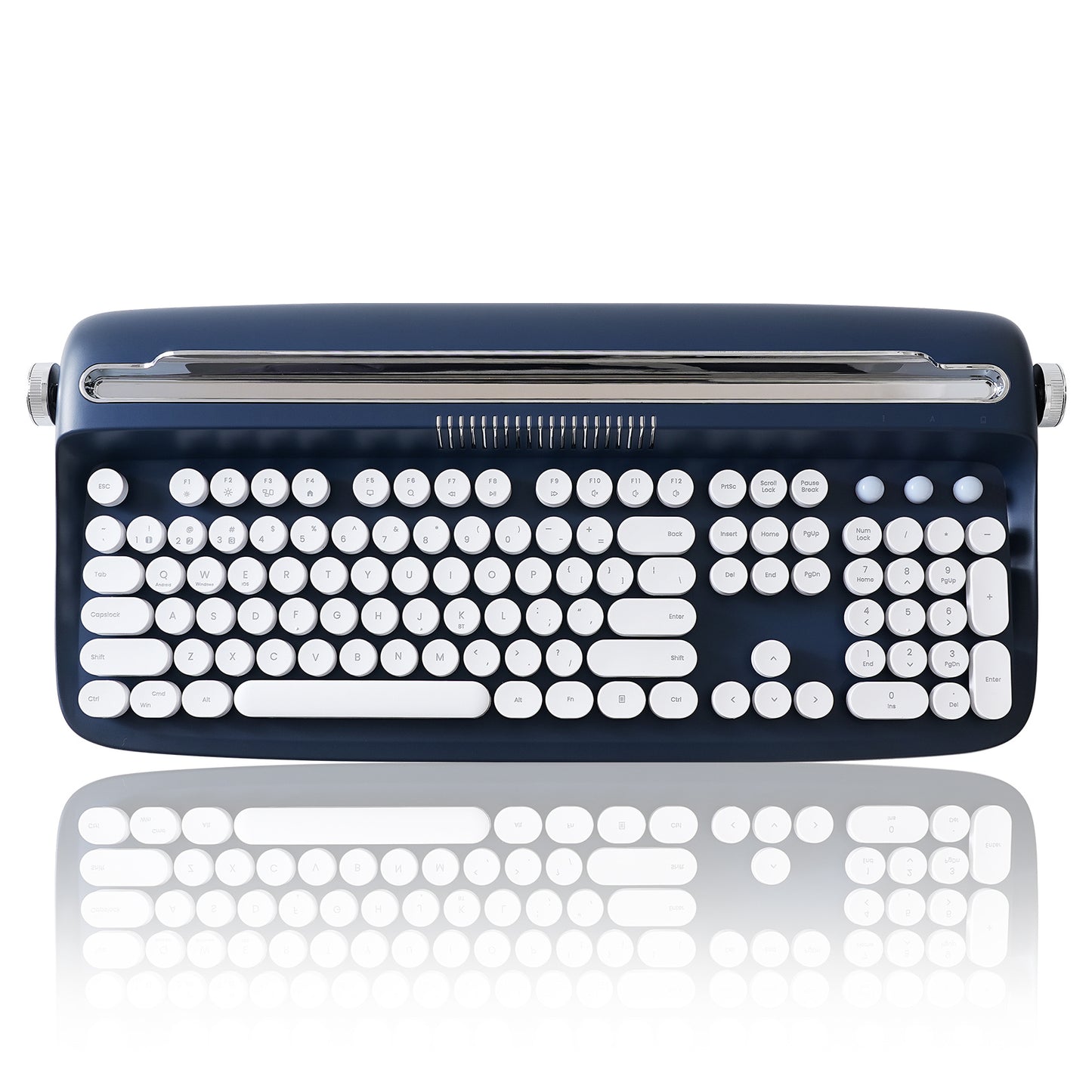 YUNZII ACTTO B503 Wireless Typewriter Keyboard, Retro Bluetooth Aesthetic Keyboard with Integrated Stand for Multi-Device