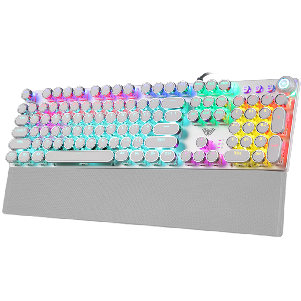 Game mechanical keyboard white punk keycap 104 KEYS computer keyboard laptop keyboard Russian English Hebrew Spanish Arabic