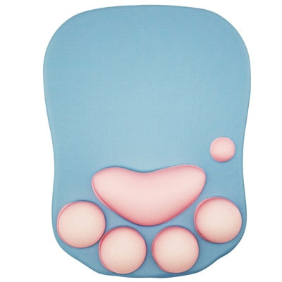 3D Cute Mouse Pad Computer Anime Soft Cat Paw Mouse Pads Wrist Rest Support Comfort Silicon Memory Foam Gaming Mousepad Mat