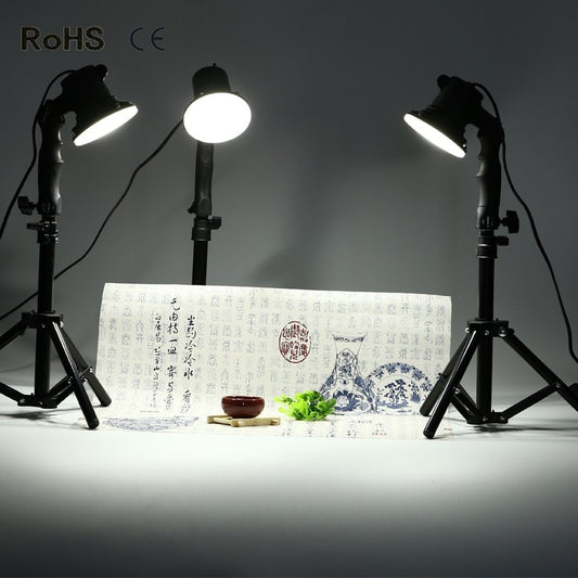 LED Lamp Photography Studio Light Bulb Portrait Soft Box Fill Light Bulb with 37CM Light Stand Tripod Photo Studio