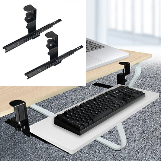 Extra Wide Under Desk Keyboard Tray with Clamp On Easy Installation, F –  AHPOON