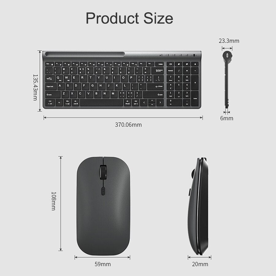 Gaming Keyboard Mouse Set Rechargeable 2.4G Wireless Ergonomic Magic Keyboard Mouse Combo For Macbook PC Gamer Computer Laptop
