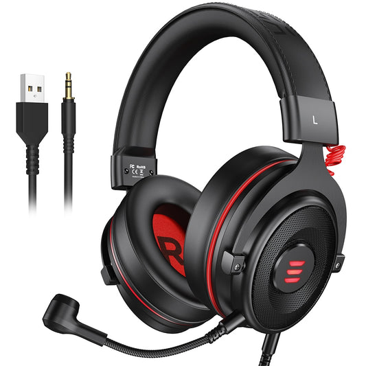 EKSA Gaming Headset Gamer 7.1 Surround &amp; 3D stereo USB/Type C/3.5mm Wired Gaming Headphones with Microphone For PC/PS4/PS5/Xbox